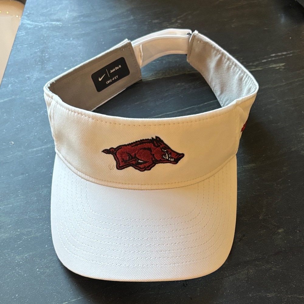 Nike White Visor with Red Emblem